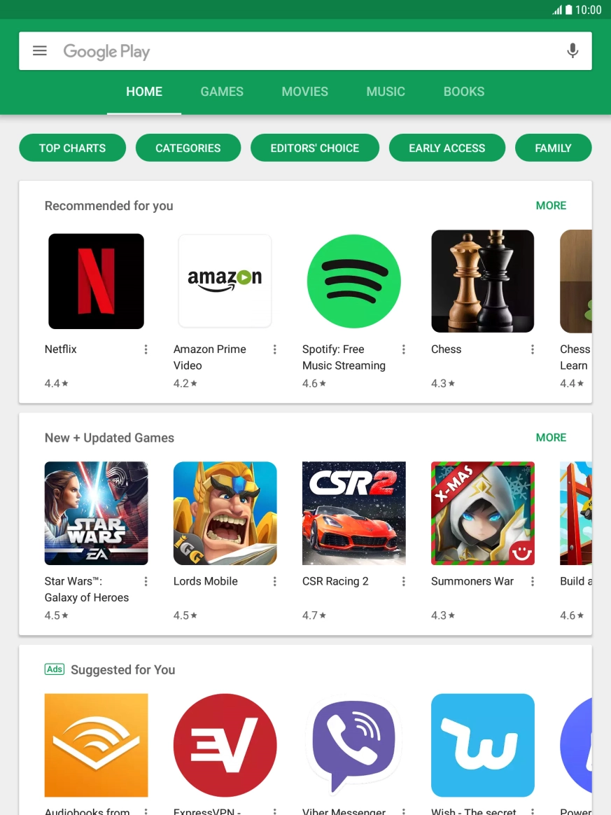 Press the search field.