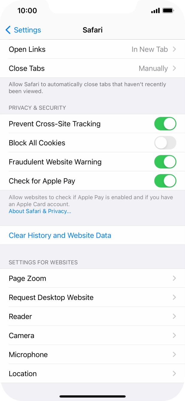 Press Clear History and Website Data. Press Clear History and Website Data.