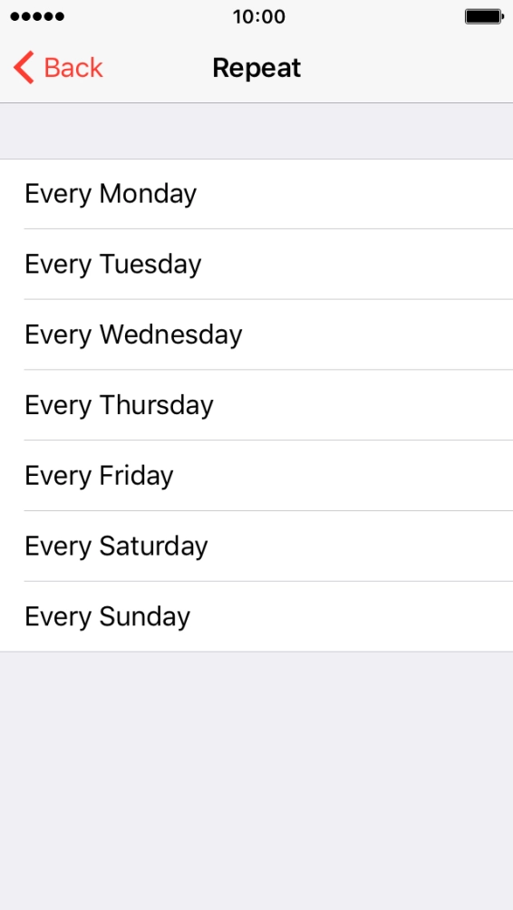 Press the required days.