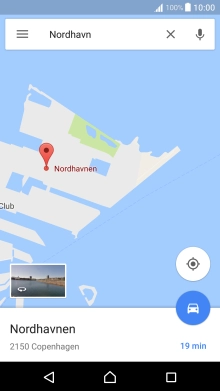 Press the destination at the bottom of the screen.