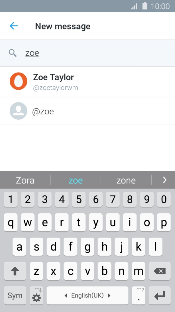 Key in the first letters of the recipient's name and press the required contact.