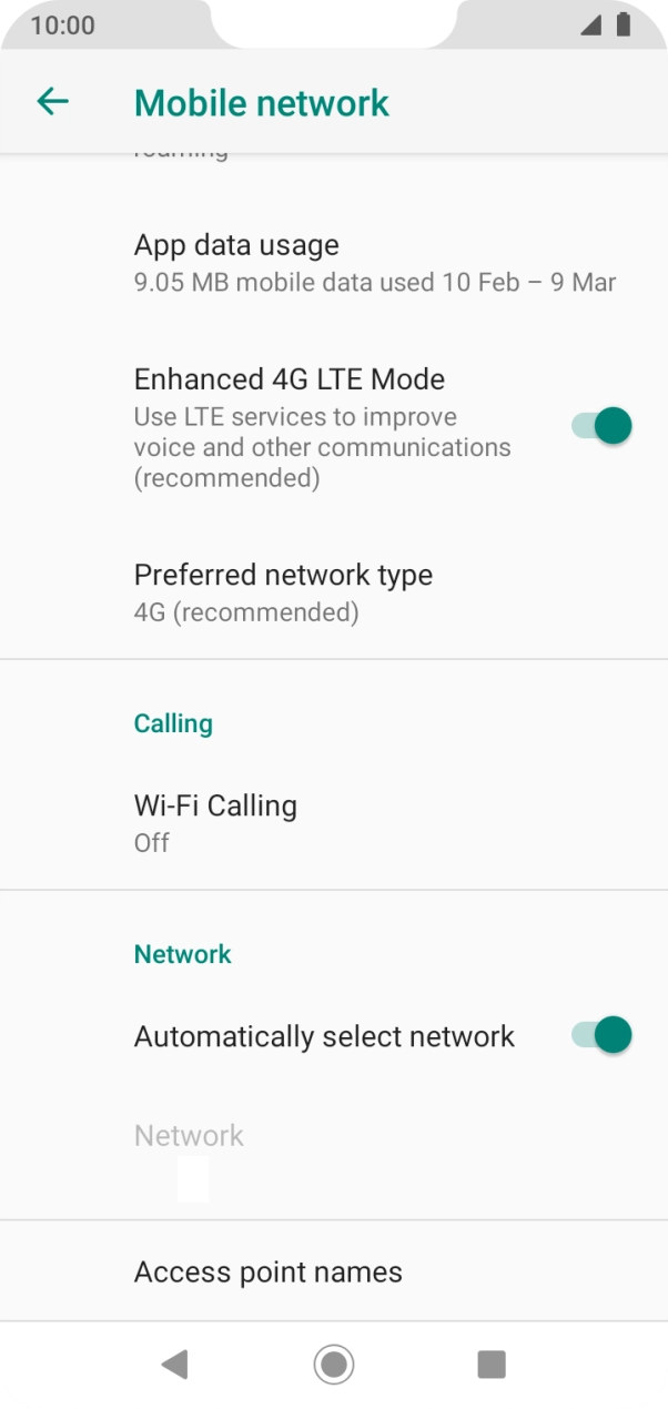 Press Access point names.
