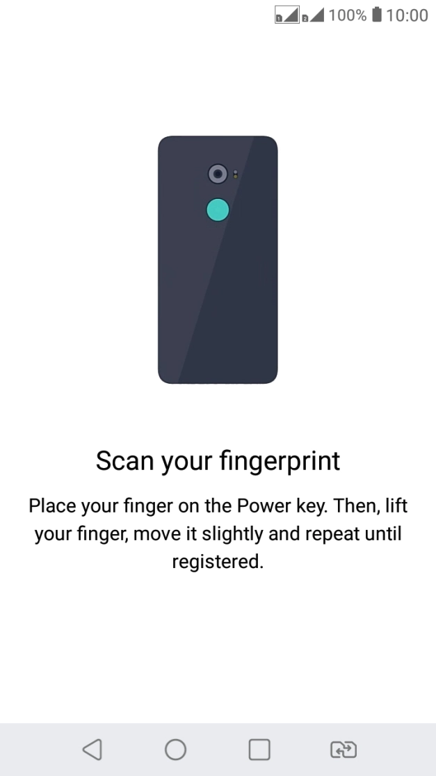 Follow the instructions on the screen to create the phone lock code using your fingerprint.