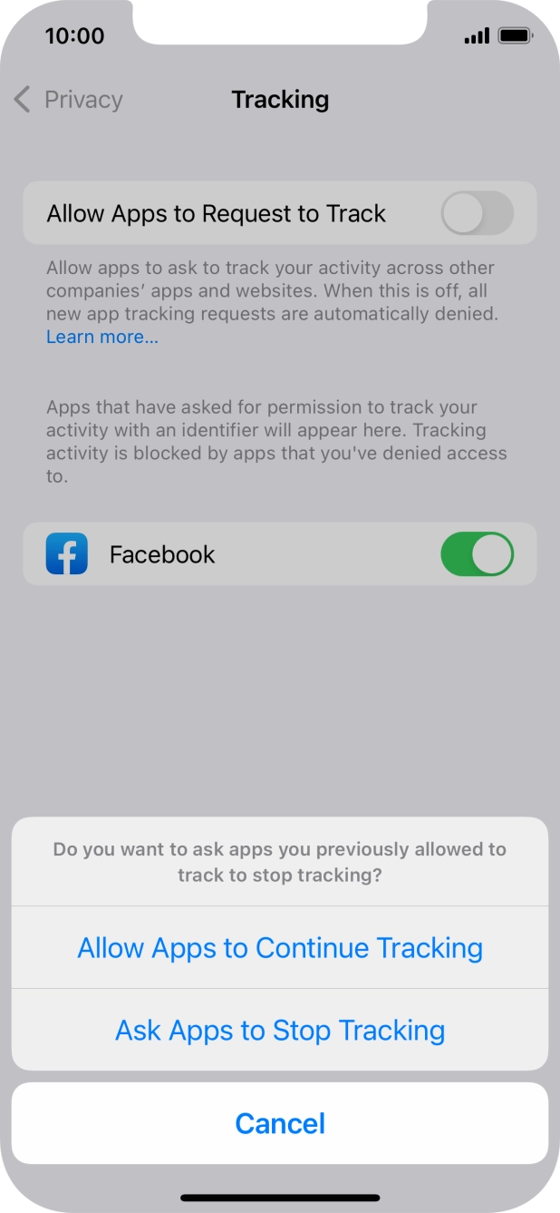 If you turn off the function, press the required setting.