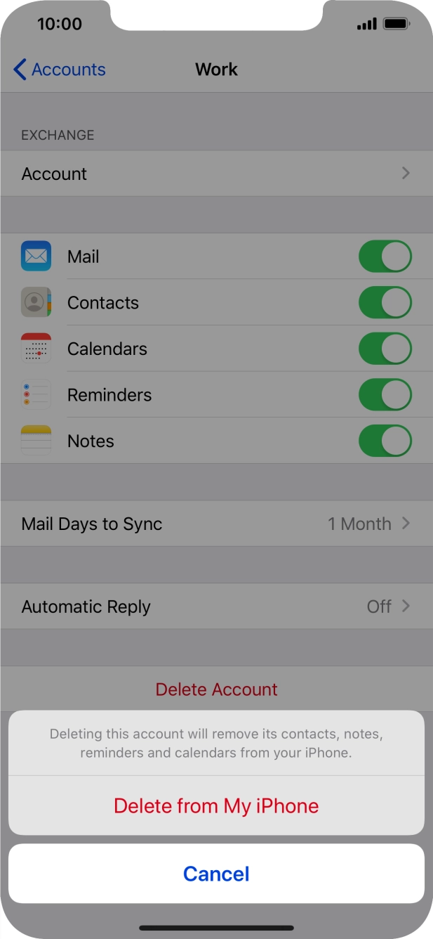 Press Delete from My iPhone.