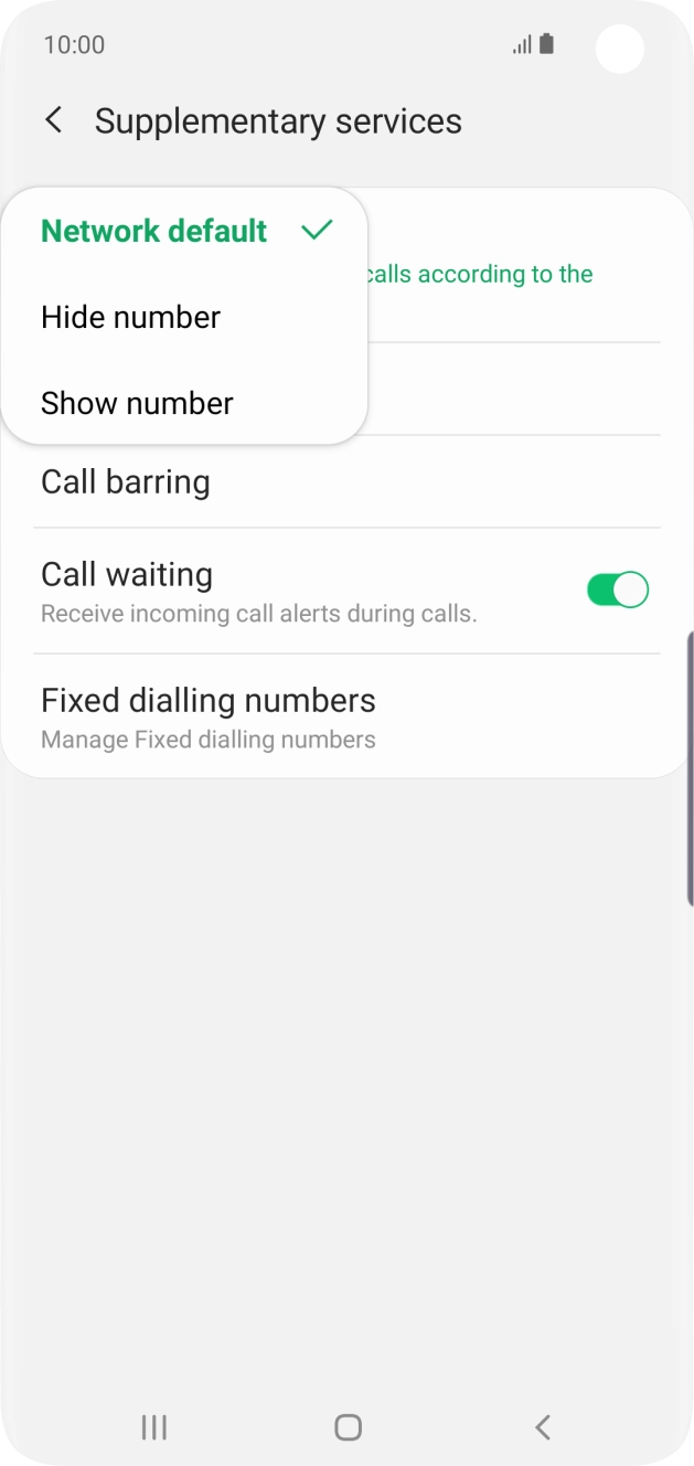 Press Show number to turn on caller identification.