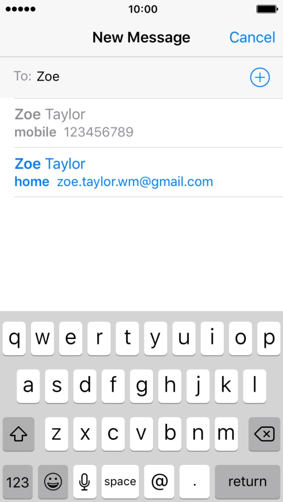 Press the required contact.