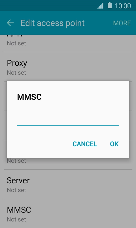 Key in http://mmsc.telstra.com:8002 and press OK.