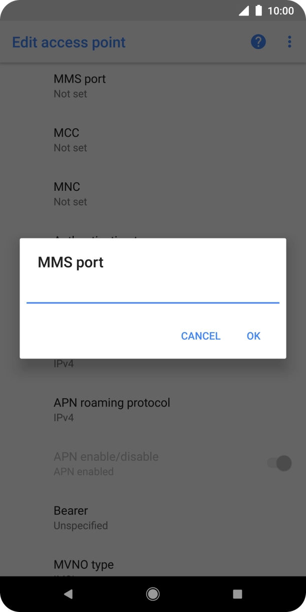 Key in 80 and press OK.