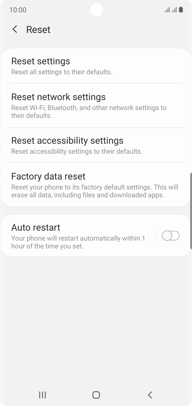 Press Factory data reset. Press Factory data reset.