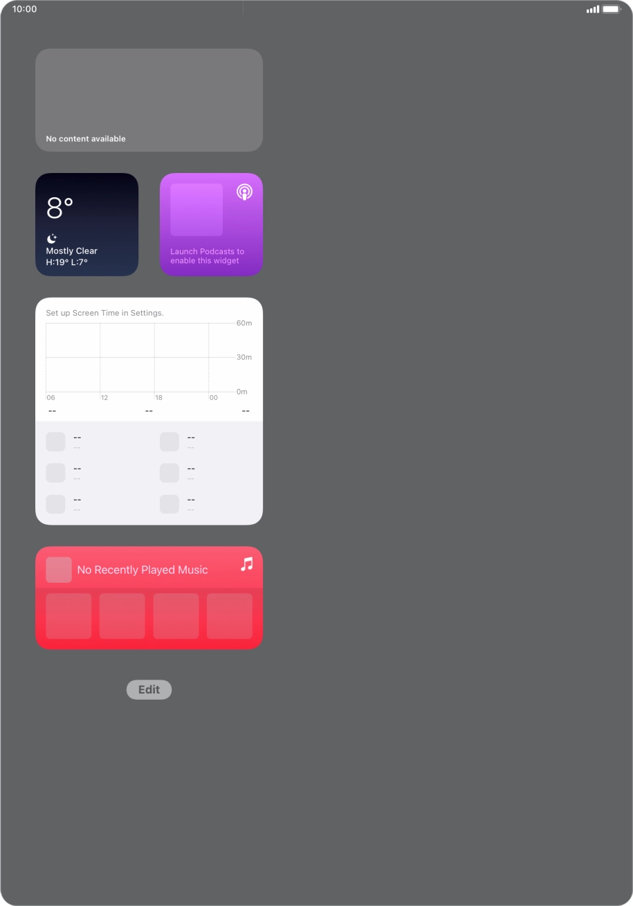 If you're using a Widget Stack: slide up or down on the stack to select the required widget.