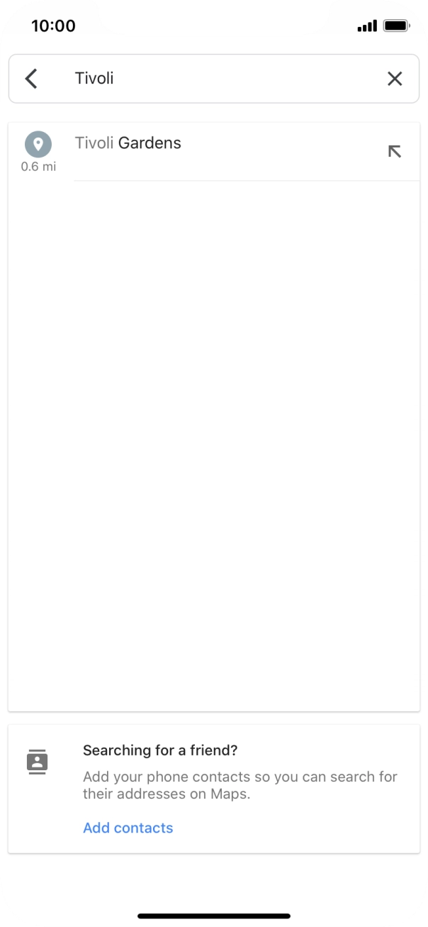 Press the required destination.