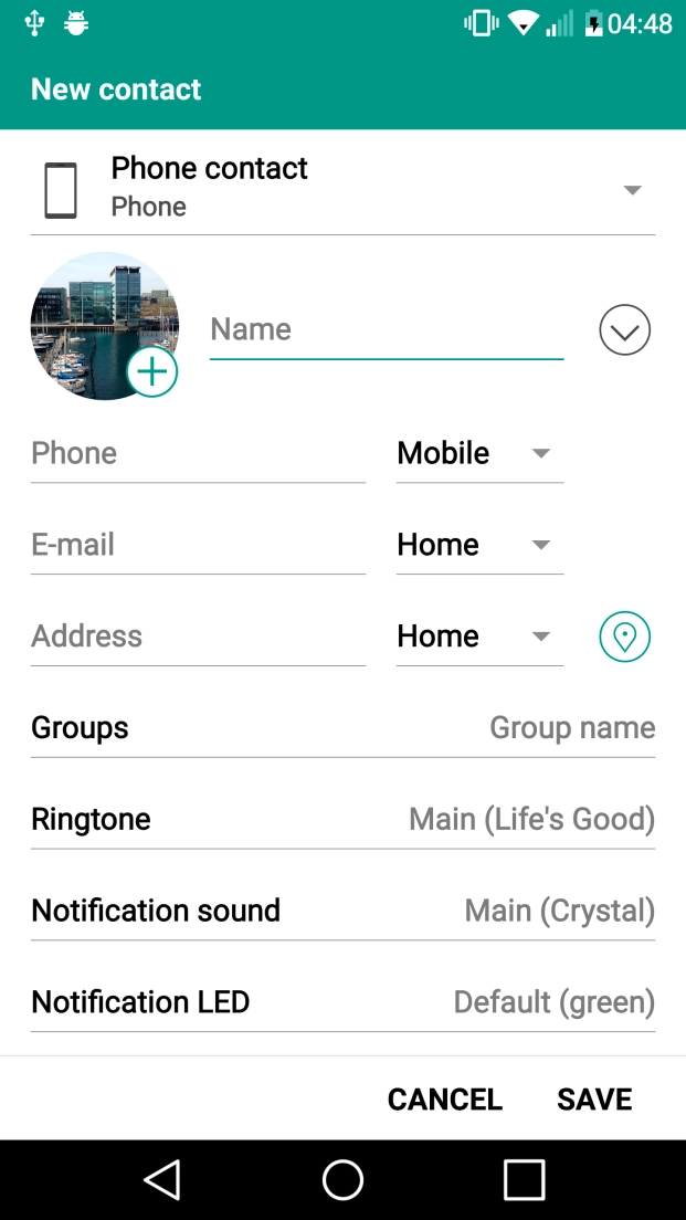 Press Name and key in the name.