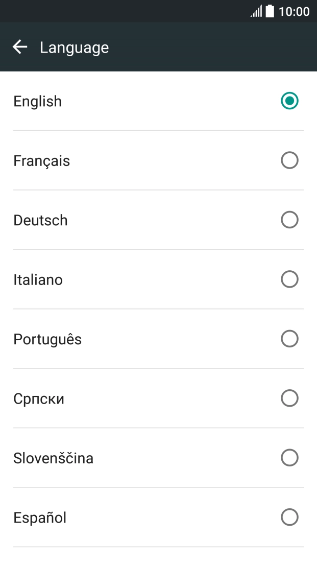 Press the required language.