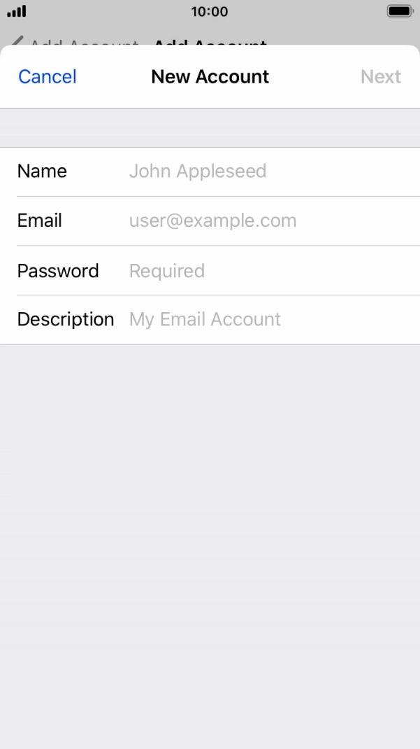 Press Name and key in the required sender name. Press Name and key in the required sender name.