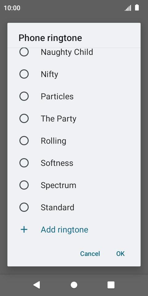 To use a different ring tone than the default ones, press Add ringtone and follow the instructions on the screen to select the required ring tone.