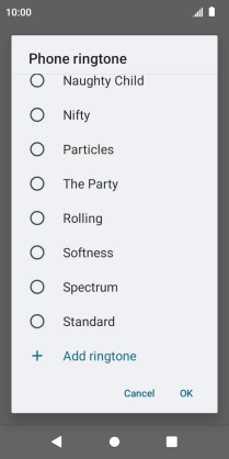 To use a different ring tone than the default ones, press Add ringtone and follow the instructions on the screen to select the required ring tone.