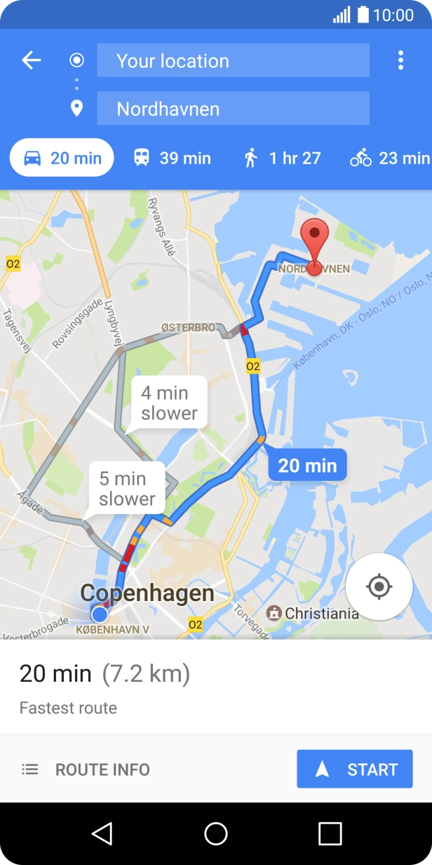 Press the required mode of transportation.