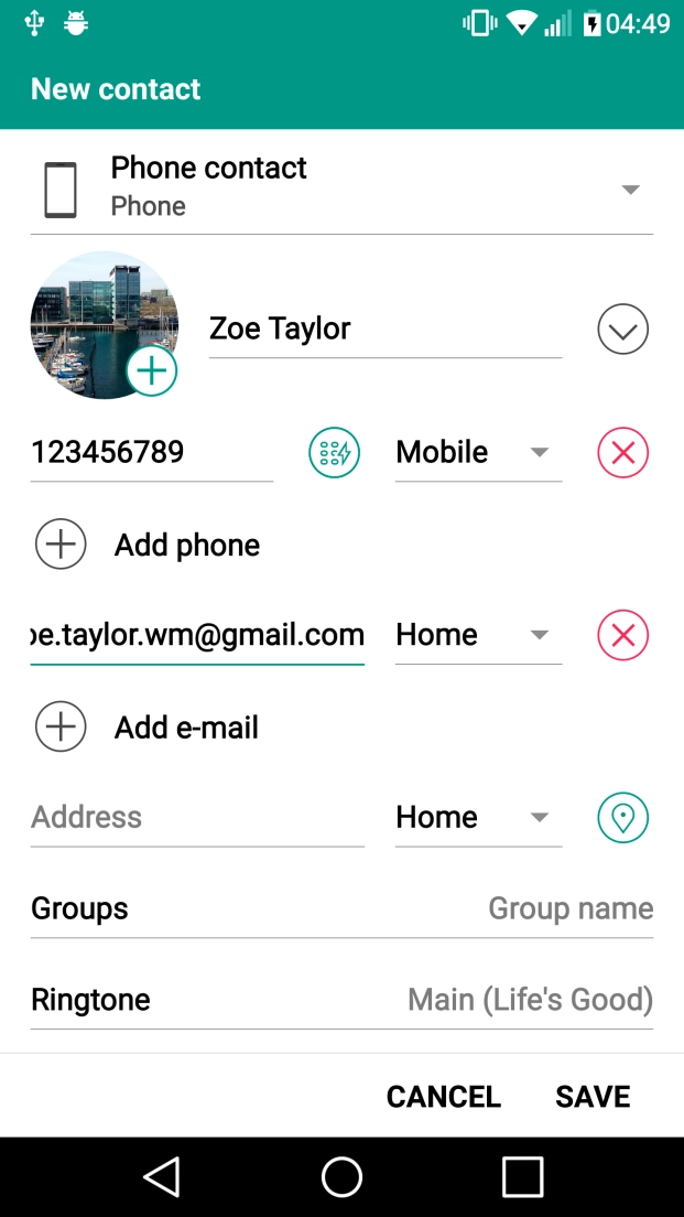 Press the drop down list below the email address.