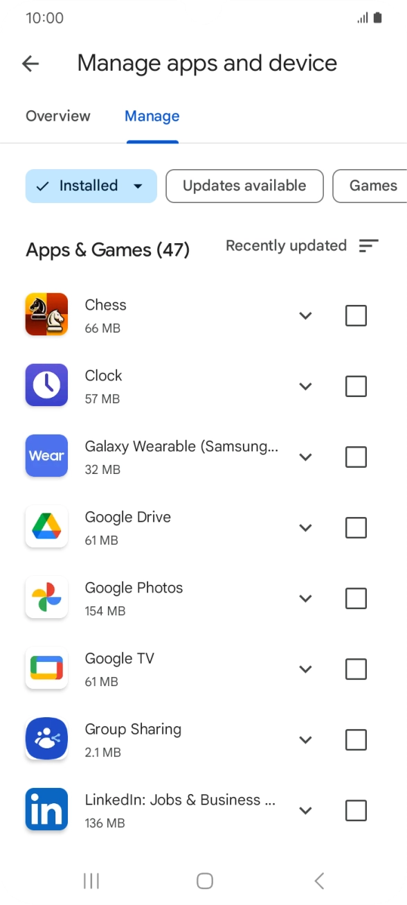 Press the required app.