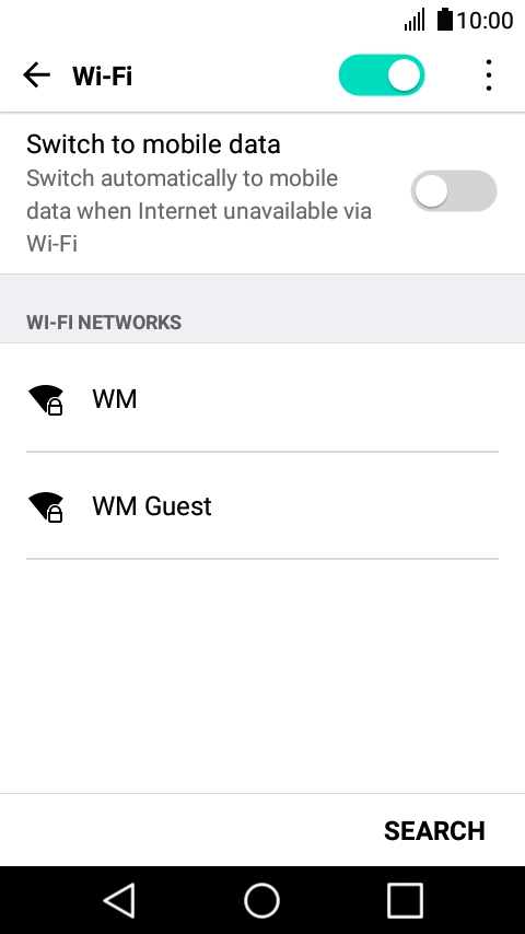 Press the required Wi-Fi network.