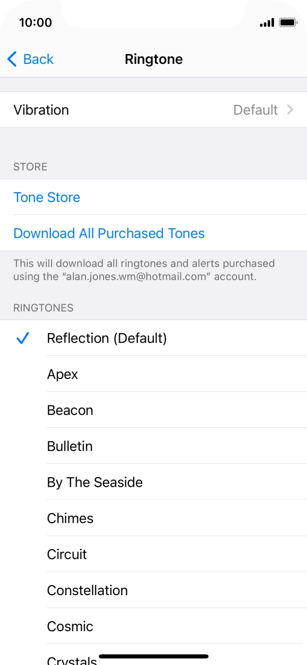 Press the different ring tones to hear them.