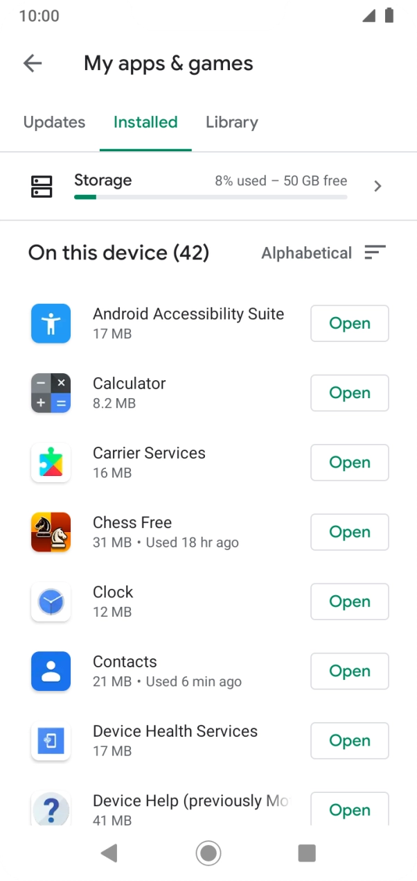 Press the required app.