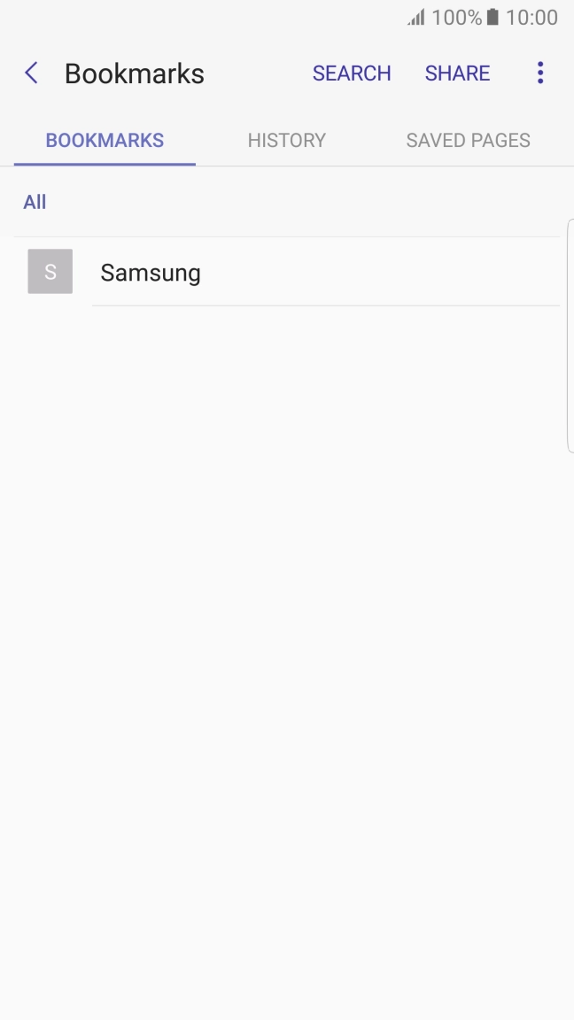 Press the required bookmark.