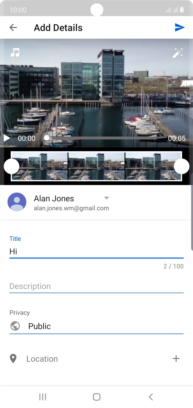 Key in the required text and press the upload icon.