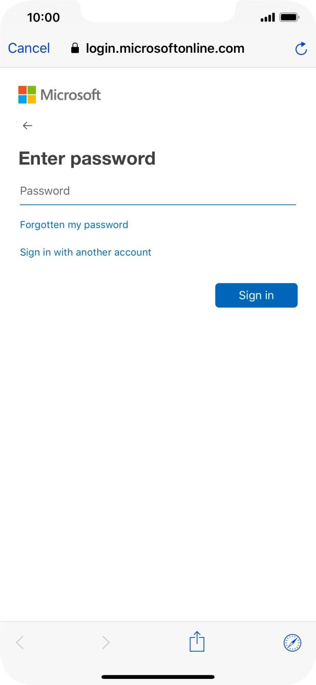 Press Password and key in the password for your email account.