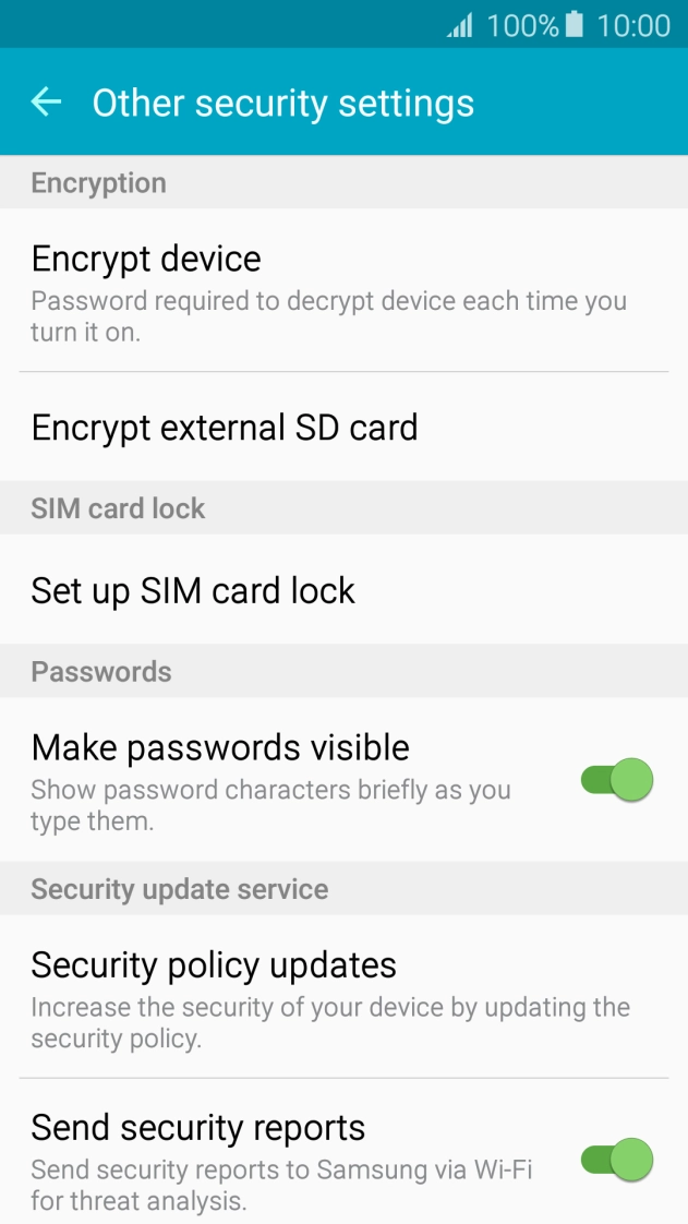 Press Set up SIM card lock. Press Set up SIM card lock.