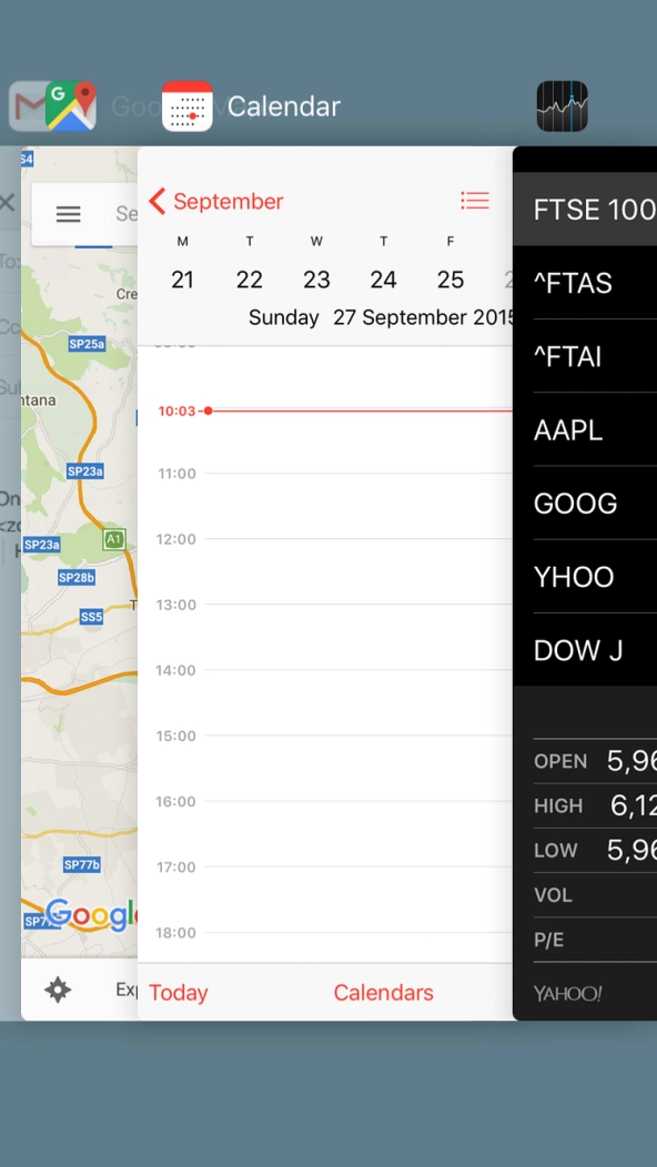 Slide the required application upwards to end it. Slide the required application upwards to end it.
