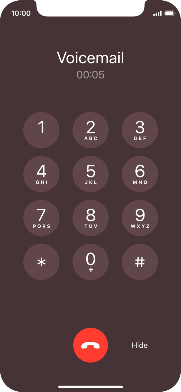 Press the end call icon to end the call.