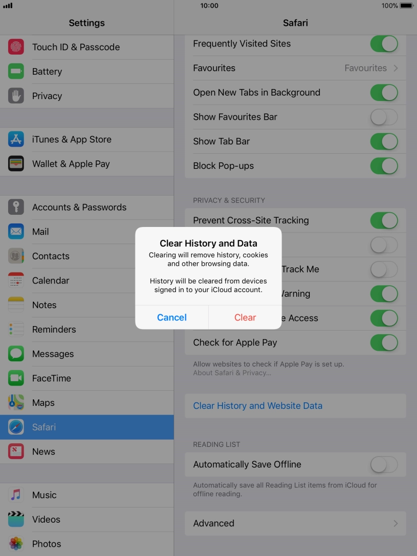 Press Clear. Press Clear.
