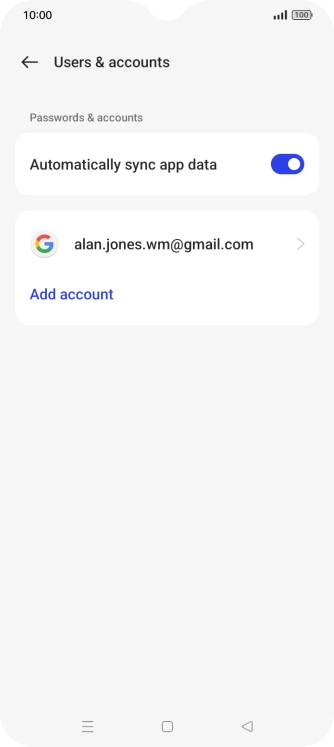 Press Add account. Press Add account.