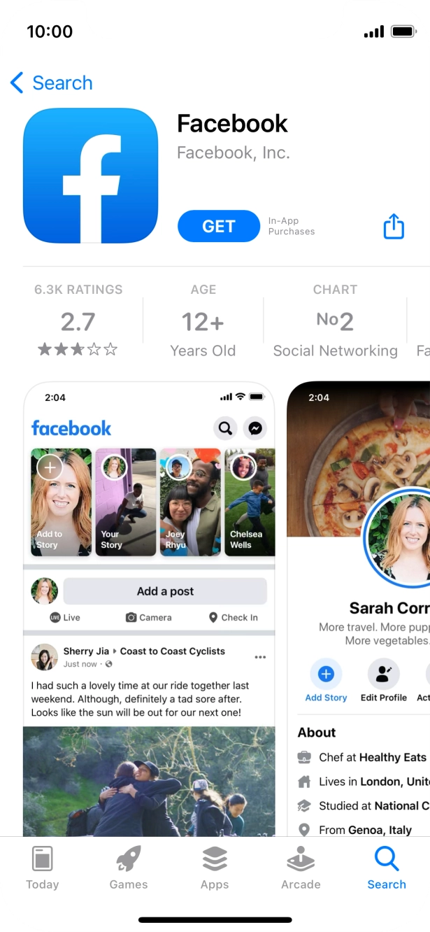 Press GET and follow the instructions on the screen to install the app.