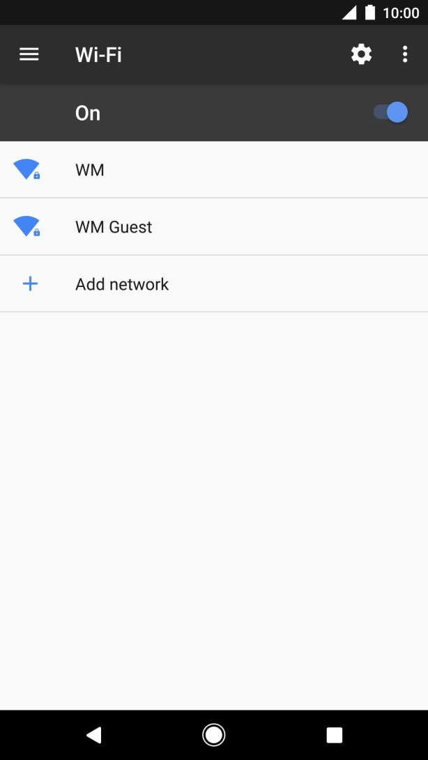 Press the required Wi-Fi network.