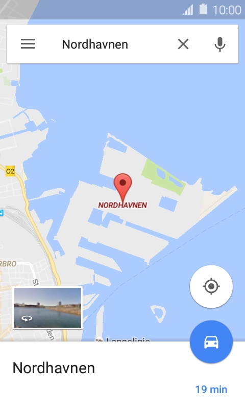 Press the destination at the bottom of the screen.