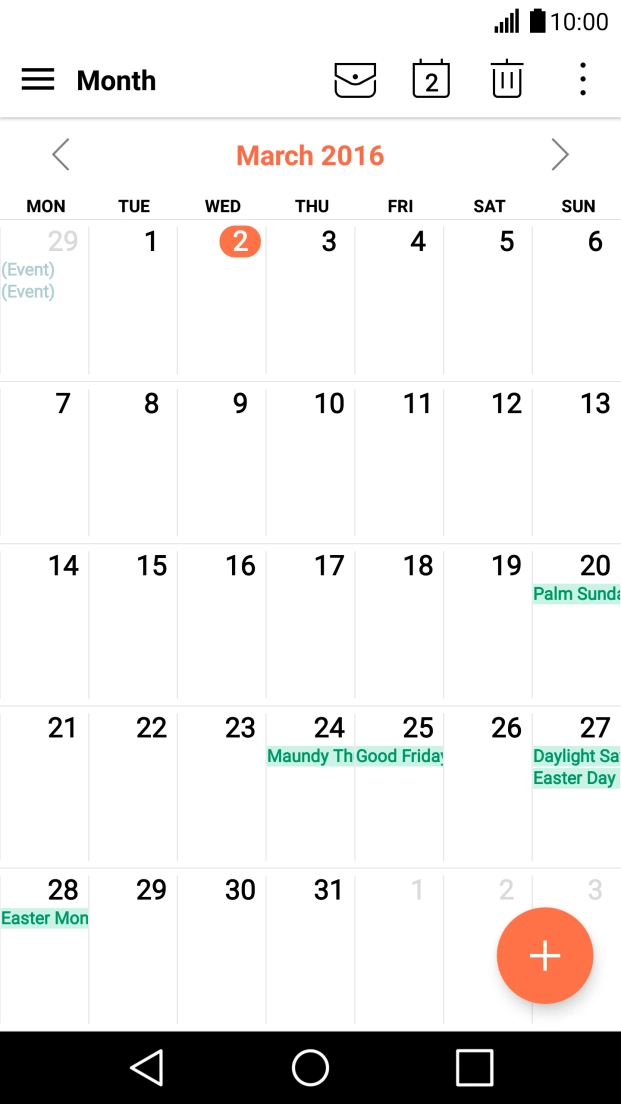 Press the new appointment icon.