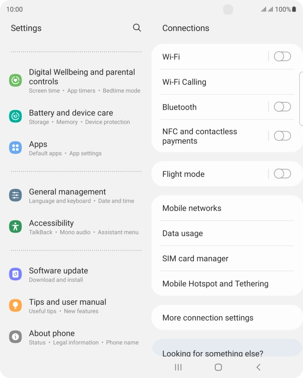 Press Battery and device care. Press Battery and device care.