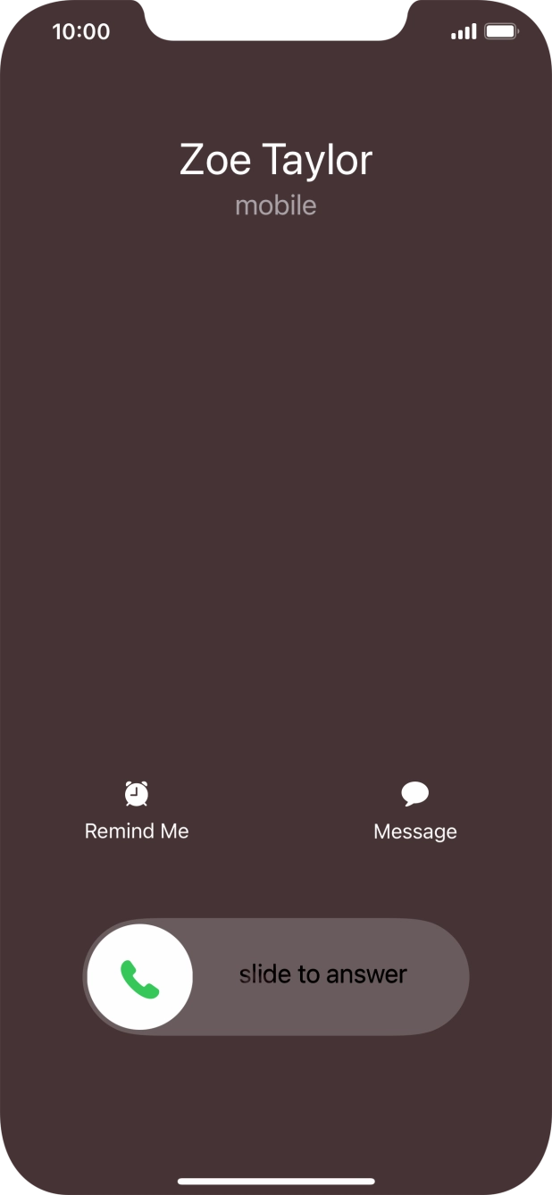Press and drag the accept call icon right.