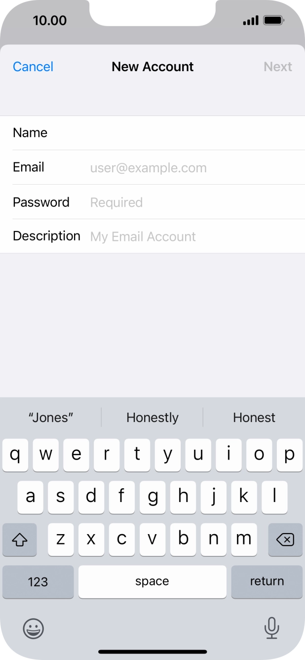 Press Email and key in your Telstra email address.