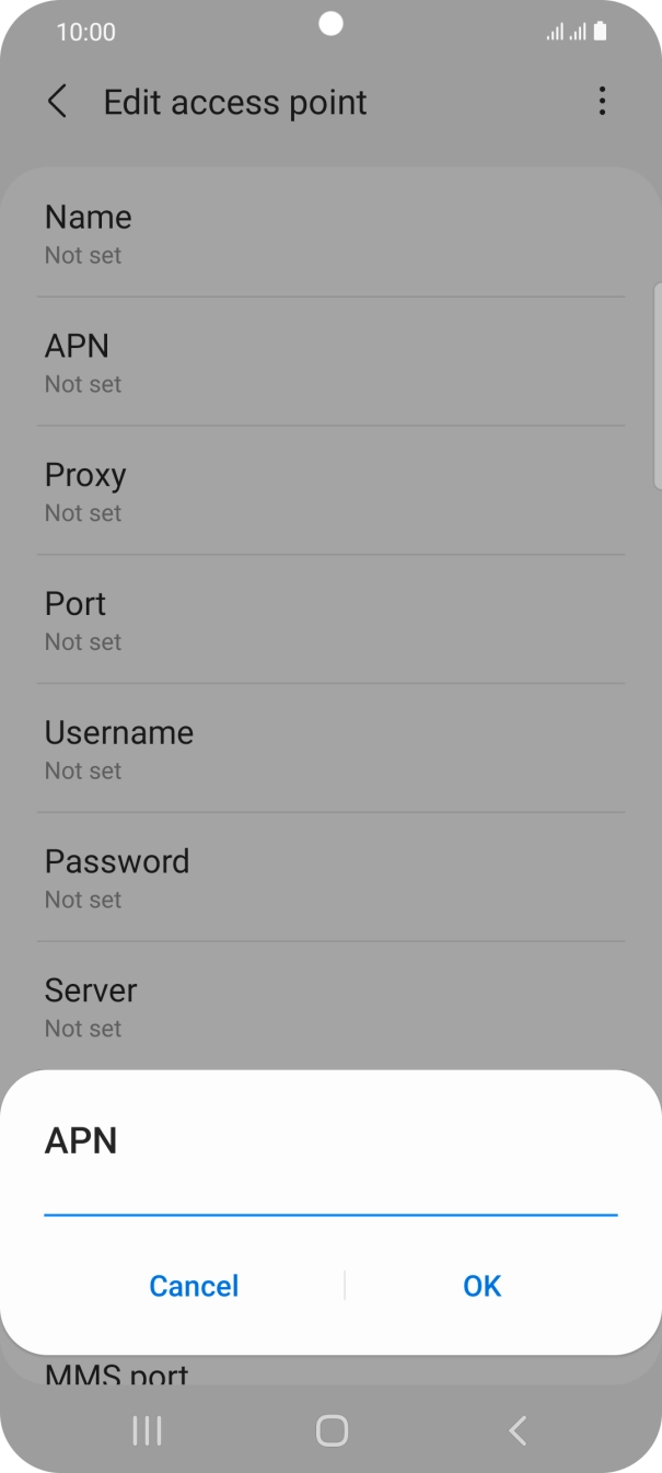 Key in telstra.wap and press OK.