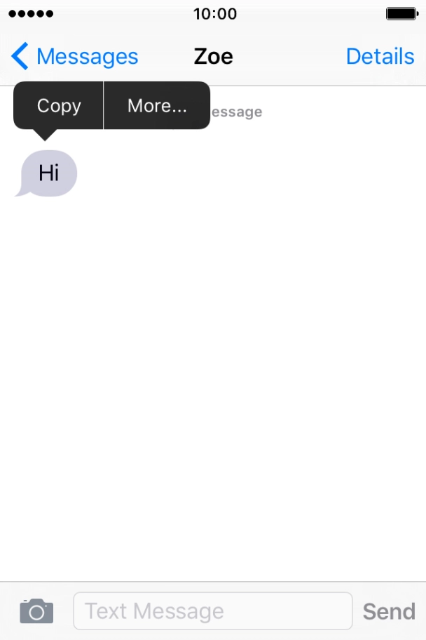 Press and hold More... until a pop-up menu is displayed.