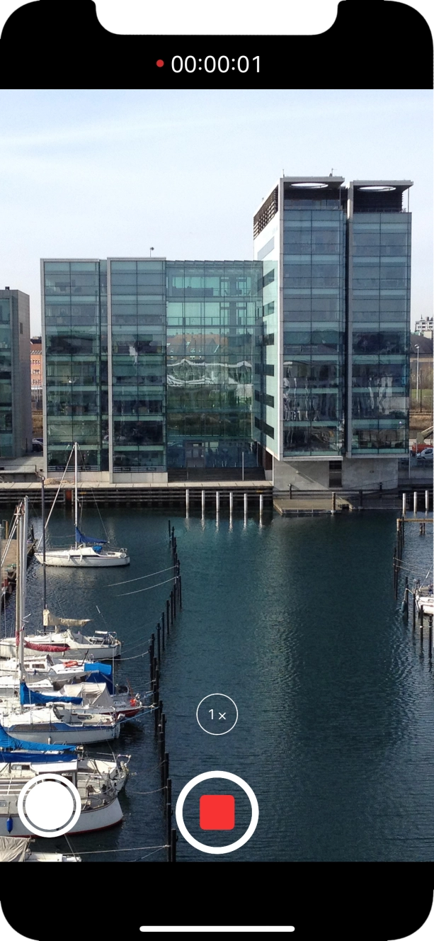 Press the stop icon to stop recording.