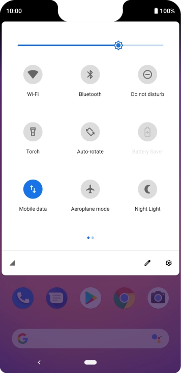 Press Aeroplane mode to turn the function on or off. Press Aeroplane mode to turn the function on or off.
