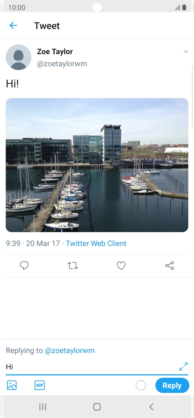 Write the required reply and press Reply.