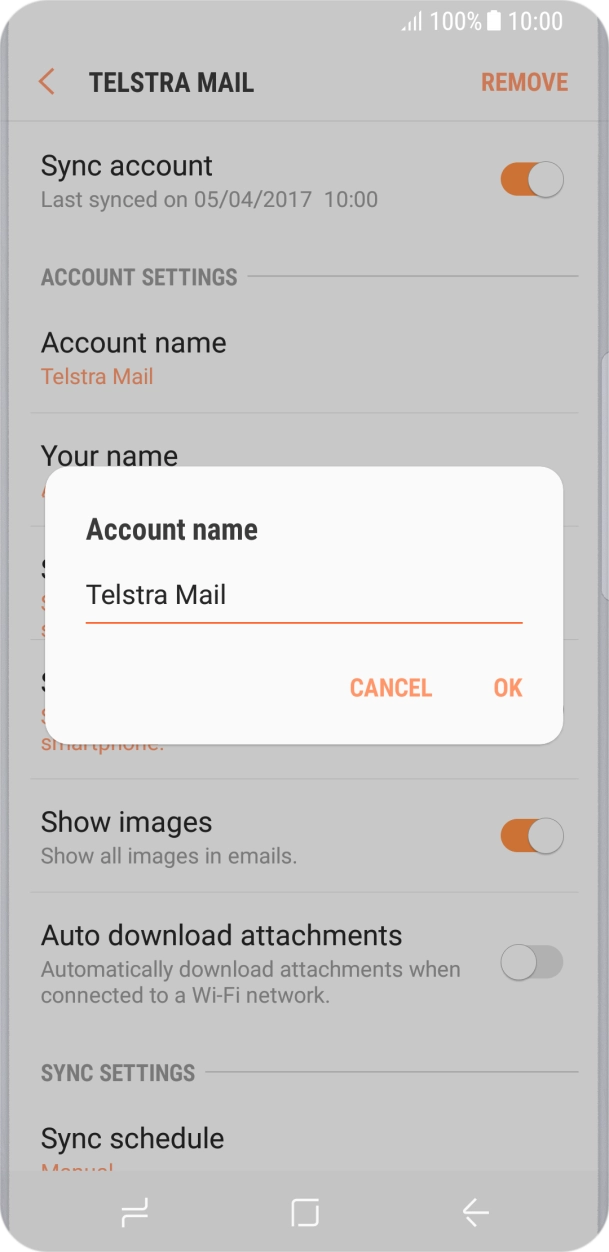 Key in the required name and press OK.