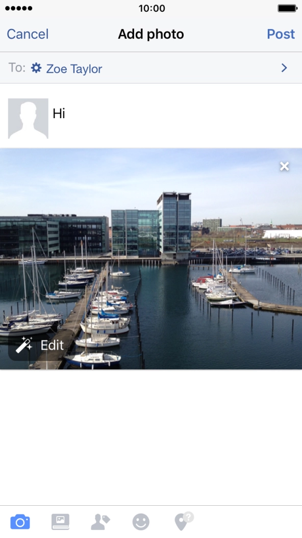 Write the required text and press Post. Write the required text and press Post.