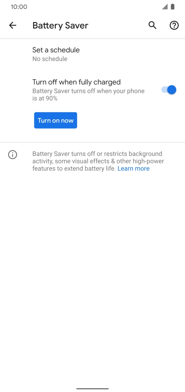 Press Turn on now to turn on the function. Press Turn on now to turn on the function.